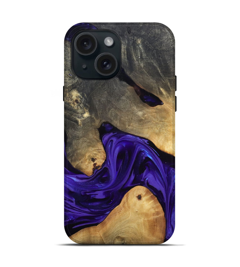 iPhone 15 Wood Live Edge Phone Case - Danika (Purple, 815471)