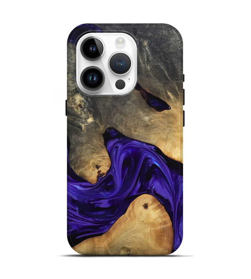 iPhone 15 Pro Wood Live Edge Phone Case - Danika (Purple, 815471)