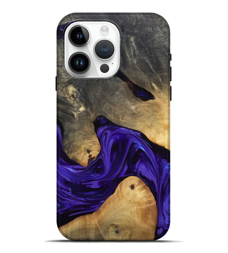 iPhone 15 Pro Max Wood Live Edge Phone Case - Danika (Purple, 815471)