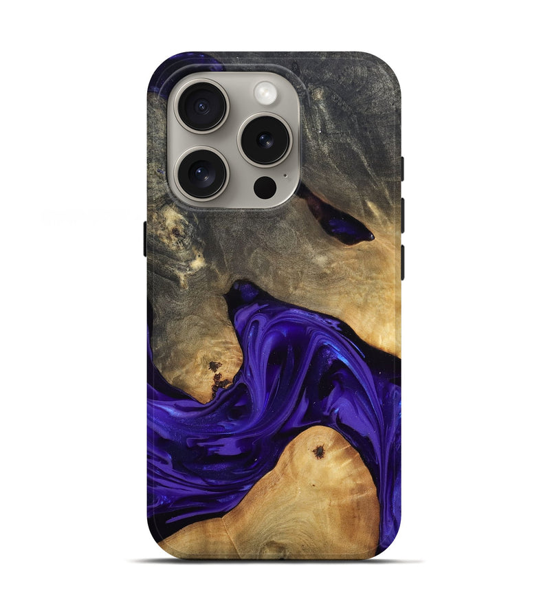 iPhone 16 Pro Wood Live Edge Phone Case - Danika (Purple, 815471)