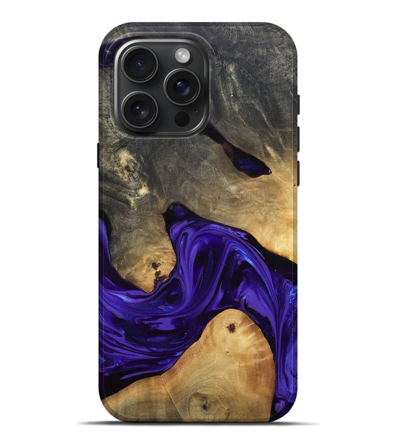 iPhone 16 Pro Max Wood Live Edge Phone Case - Danika (Purple, 815471)