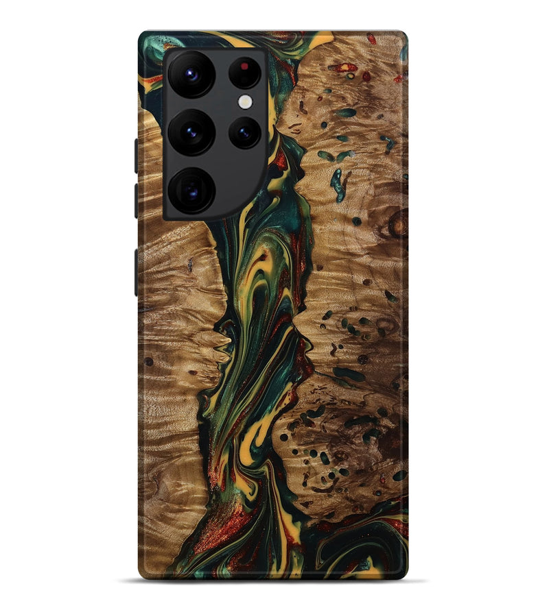 Galaxy S22 Ultra Wood Live Edge Phone Case - Lisette (Green, 815475)