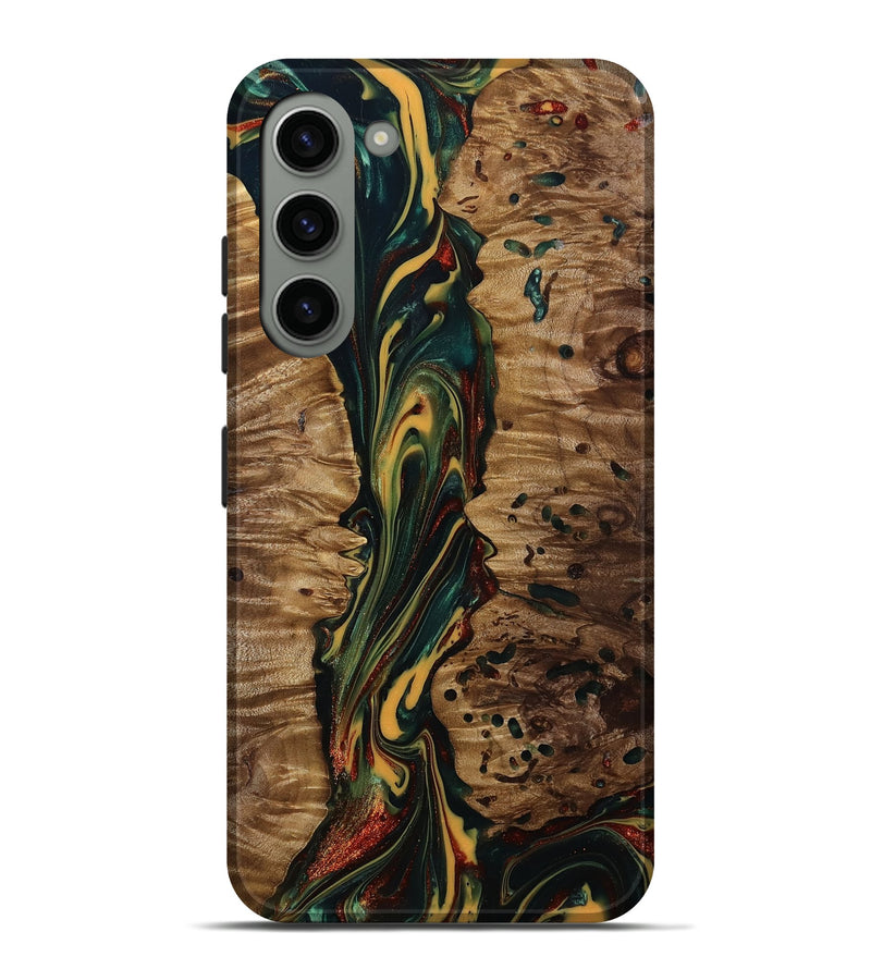 Galaxy S23 Plus Wood Live Edge Phone Case - Lisette (Green, 815475)