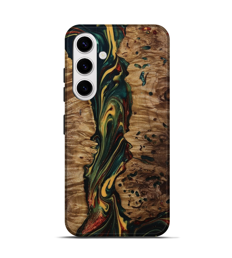 Galaxy S25 Wood Live Edge Phone Case - Lisette (Green, 815475)