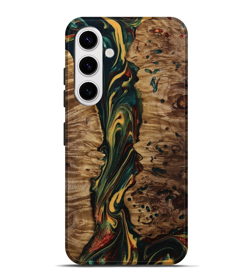 Galaxy S25 Plus Wood Live Edge Phone Case - Lisette (Green, 815475)