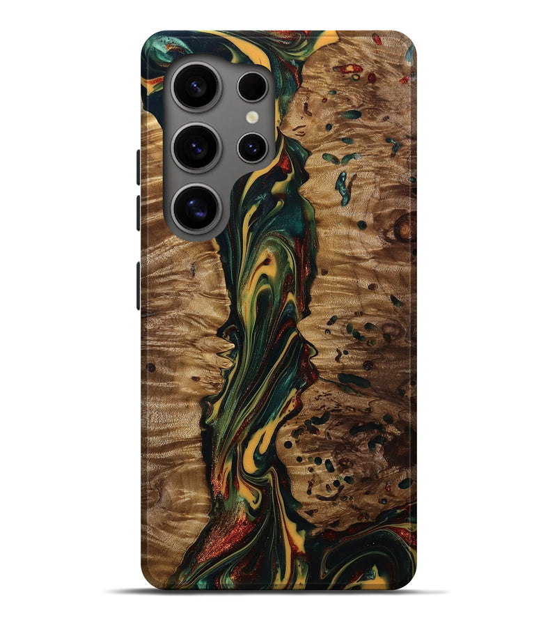 Galaxy S25 Ultra Wood Live Edge Phone Case - Lisette (Green, 815475)