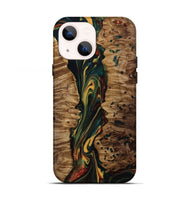 iPhone 13 Wood Live Edge Phone Case - Lisette (Green, 815475)