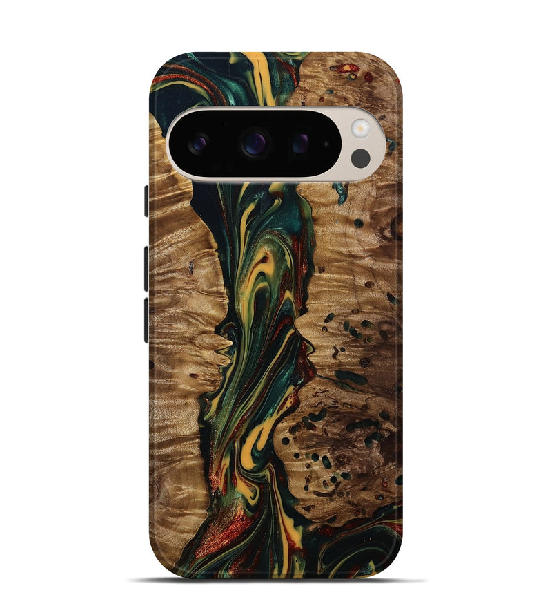 Pixel 10 Wood Live Edge Phone Case - Lisette (Green, 815475)