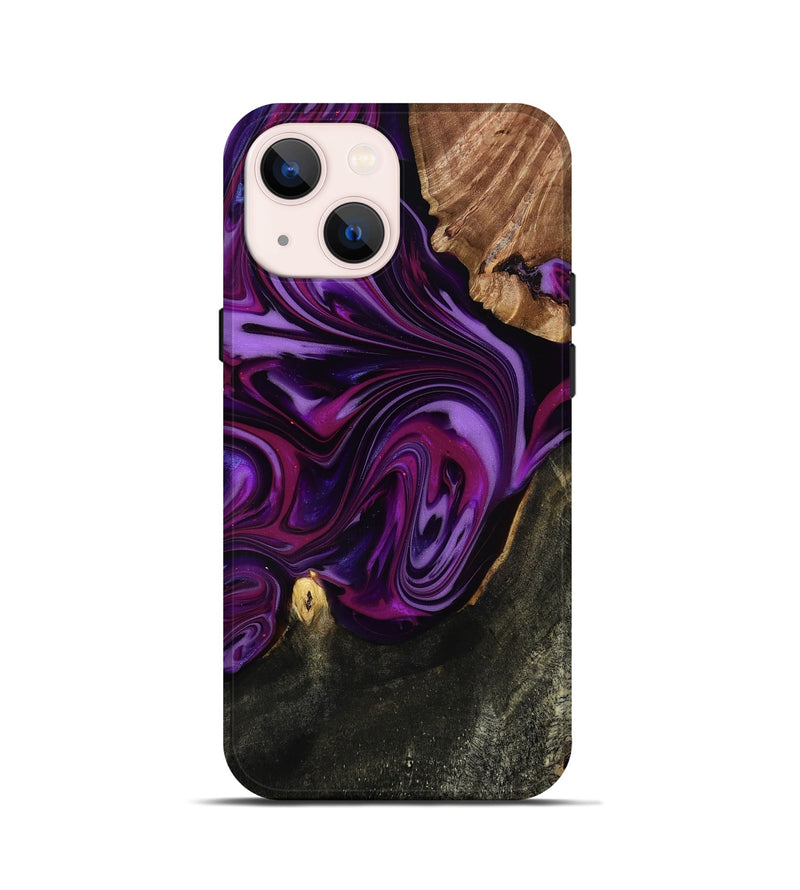 iPhone 13 mini Wood Live Edge Phone Case - Osvaldo (Purple, 815476)