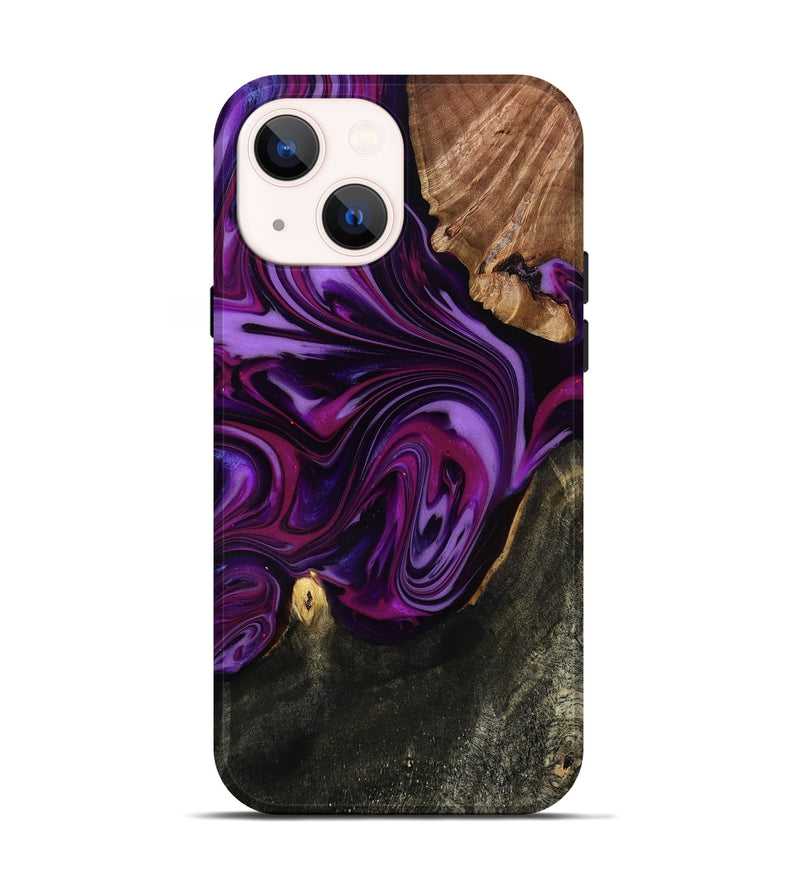 iPhone 14 Wood Live Edge Phone Case - Osvaldo (Purple, 815476)