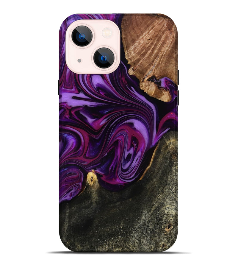 iPhone 14 Plus Wood Live Edge Phone Case - Osvaldo (Purple, 815476)