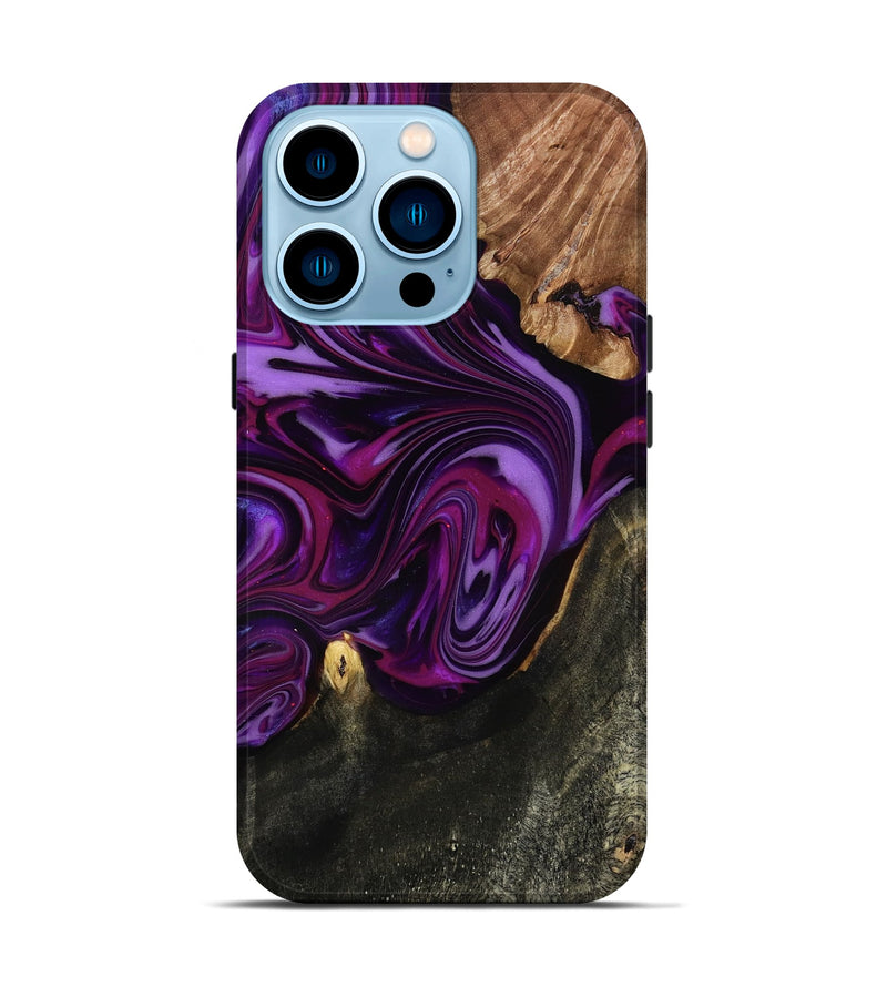 iPhone 14 Pro Wood Live Edge Phone Case - Osvaldo (Purple, 815476)