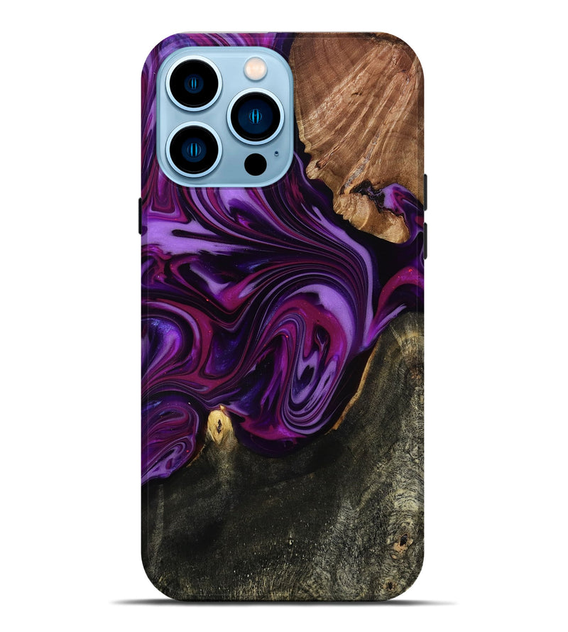 iPhone 14 Pro Max Wood Live Edge Phone Case - Osvaldo (Purple, 815476)