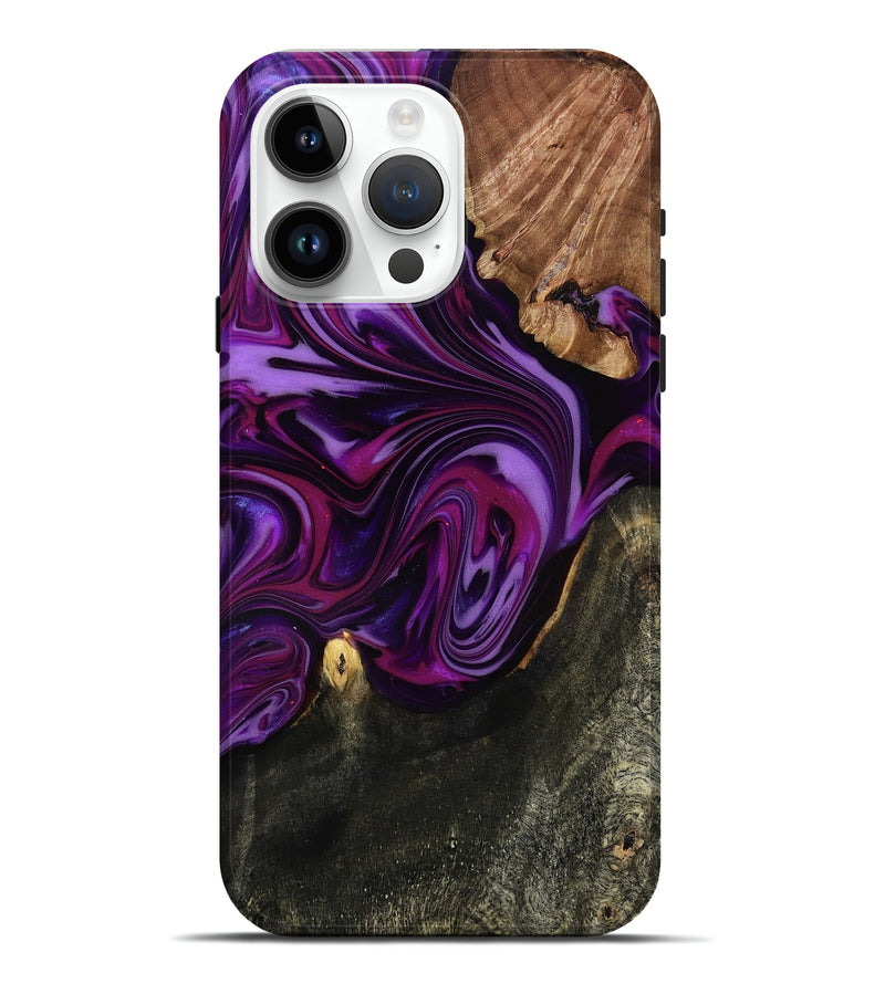 iPhone 15 Pro Max Wood Live Edge Phone Case - Osvaldo (Purple, 815476)