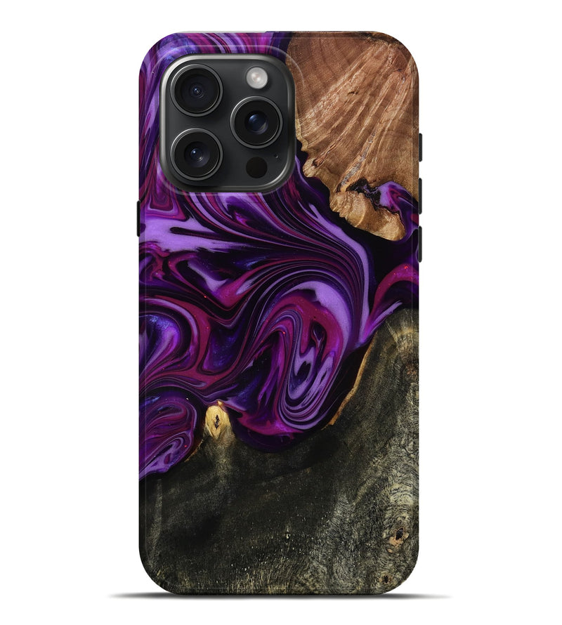 iPhone 16 Pro Max Wood Live Edge Phone Case - Osvaldo (Purple, 815476)