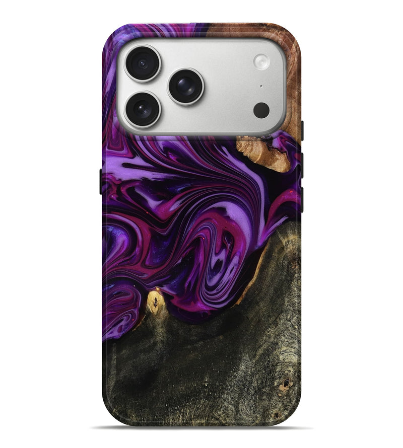 iPhone 17 Pro Max Wood Live Edge Phone Case - Osvaldo (Purple, 815476)