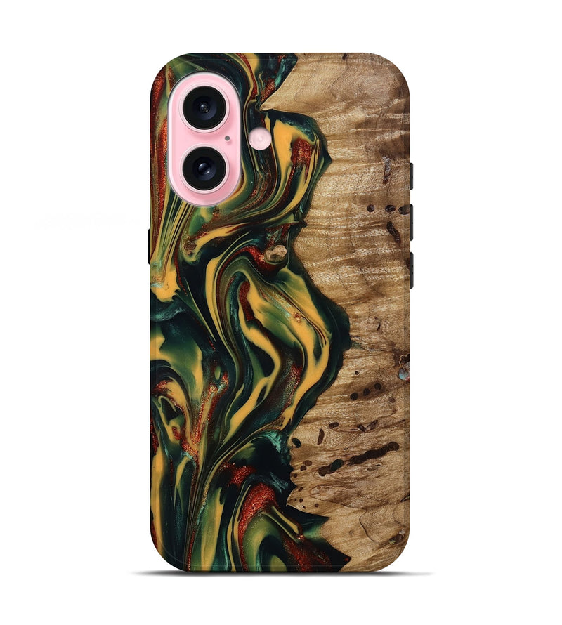 iPhone 17 Wood Live Edge Phone Case - Danny (Green, 815477)