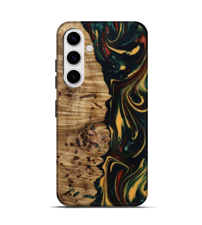 Galaxy S25 Wood Live Edge Phone Case - Darla (Green, 815478)