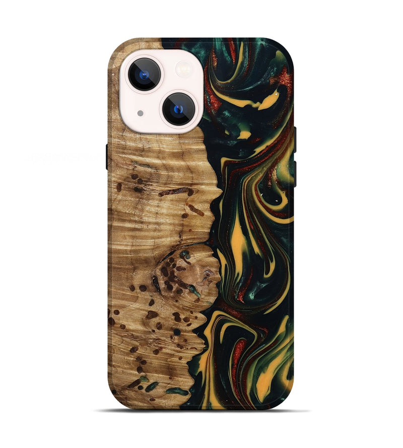 iPhone 13 Wood Live Edge Phone Case - Darla (Green, 815478)