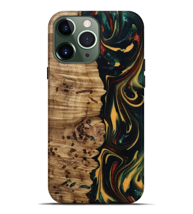 iPhone 13 Pro Max Wood Live Edge Phone Case - Darla (Green, 815478)