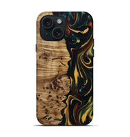 iPhone 15 Wood Live Edge Phone Case - Darla (Green, 815478)