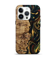 iPhone 15 Pro Wood Live Edge Phone Case - Darla (Green, 815478)