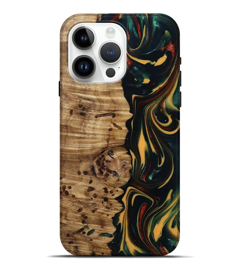 iPhone 15 Pro Max Wood Live Edge Phone Case - Darla (Green, 815478)