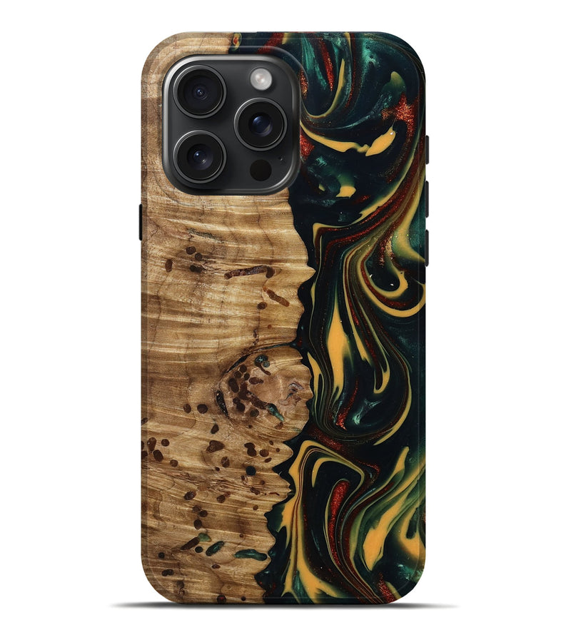 iPhone 16 Pro Max Wood Live Edge Phone Case - Darla (Green, 815478)