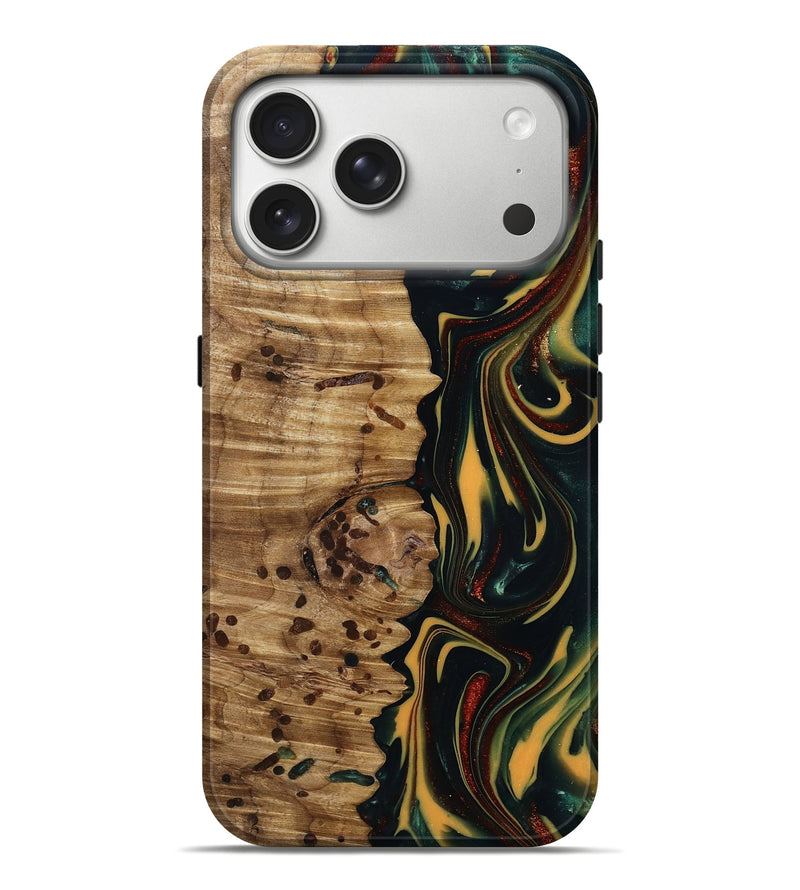 iPhone 17 Pro Max Wood Live Edge Phone Case - Darla (Green, 815478)