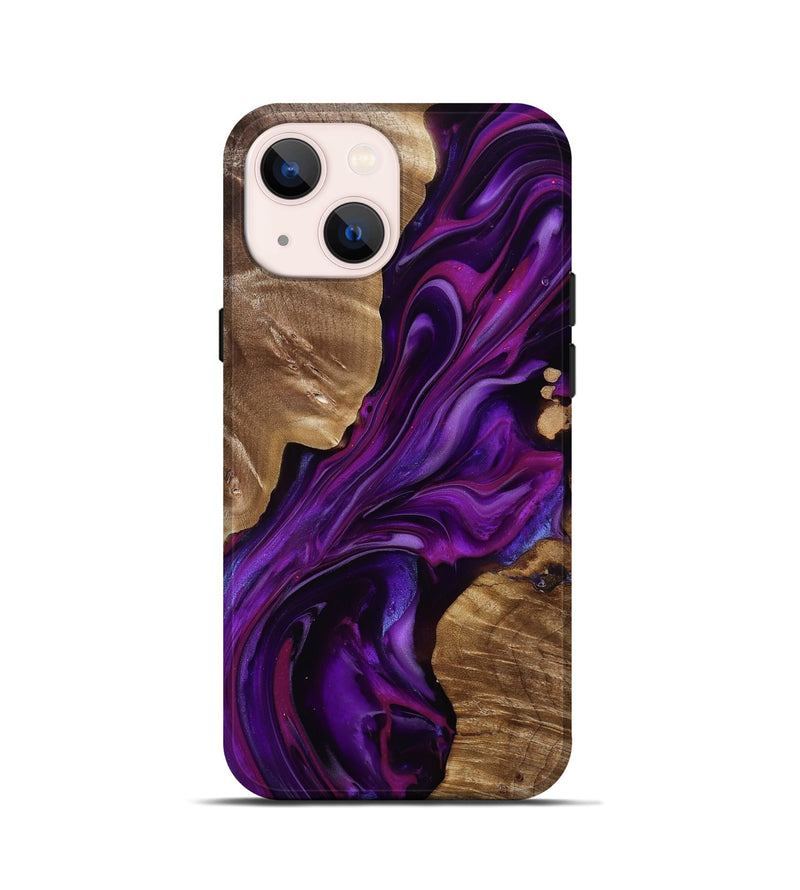 iPhone 13 mini Wood Live Edge Phone Case - Tennie (Purple, 815484)