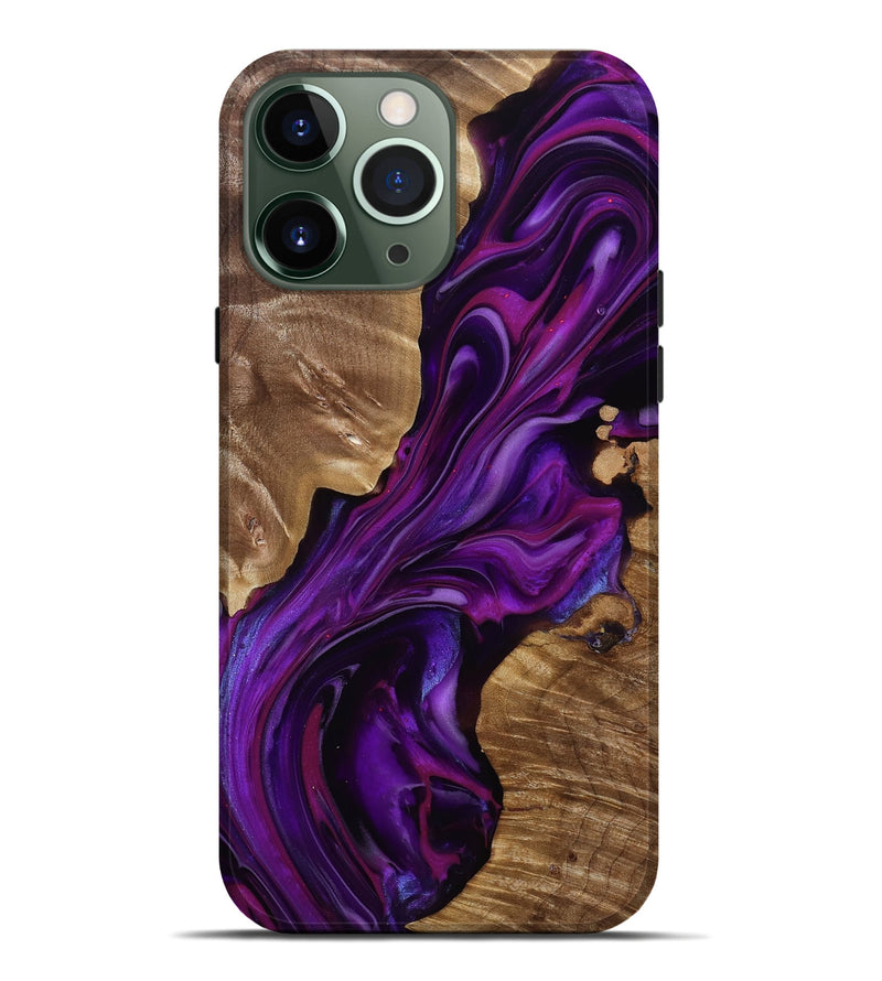 iPhone 13 Pro Max Wood Live Edge Phone Case - Tennie (Purple, 815484)
