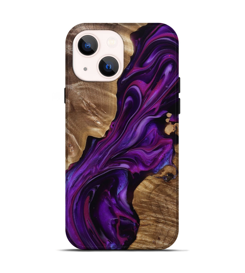 iPhone 14 Wood Live Edge Phone Case - Tennie (Purple, 815484)