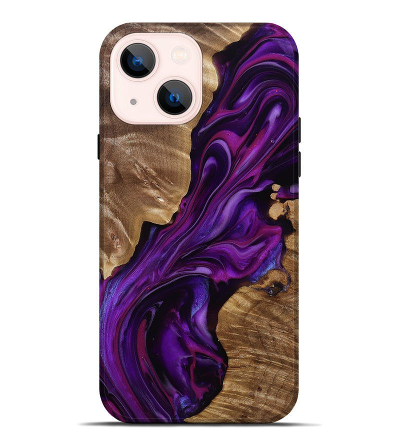 iPhone 14 Plus Wood Live Edge Phone Case - Tennie (Purple, 815484)