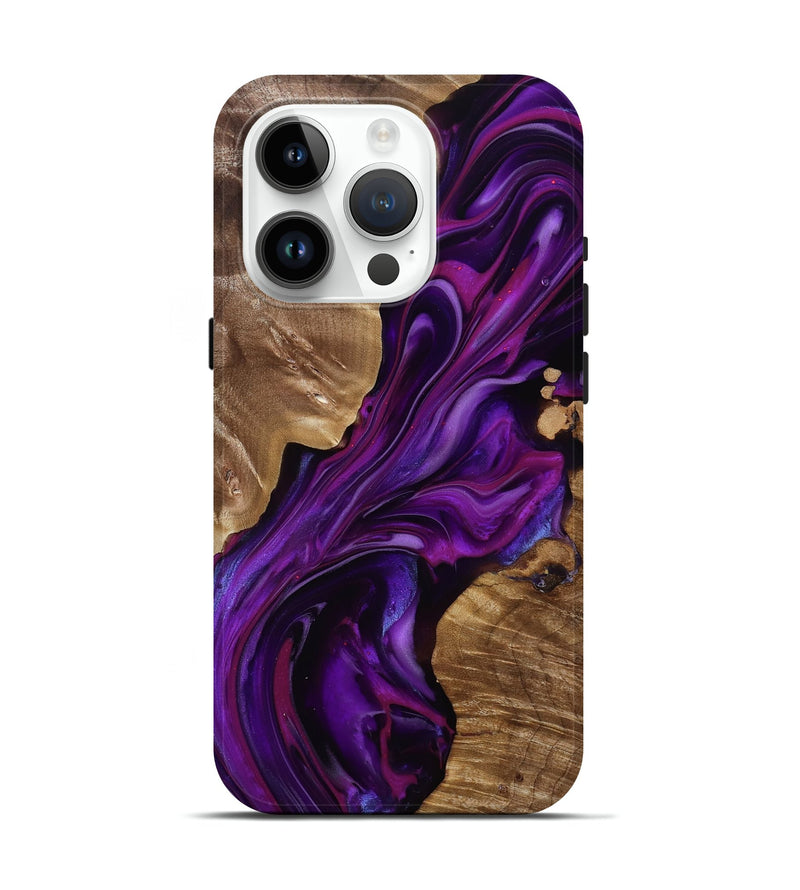 iPhone 15 Pro Wood Live Edge Phone Case - Tennie (Purple, 815484)