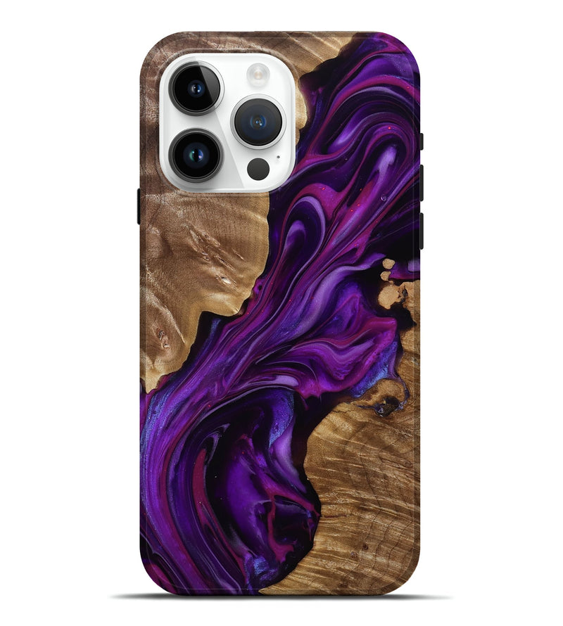 iPhone 15 Pro Max Wood Live Edge Phone Case - Tennie (Purple, 815484)