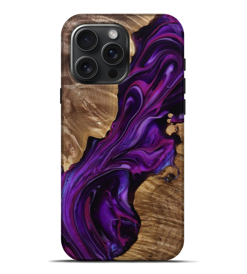 iPhone 16 Pro Max Wood Live Edge Phone Case - Tennie (Purple, 815484)
