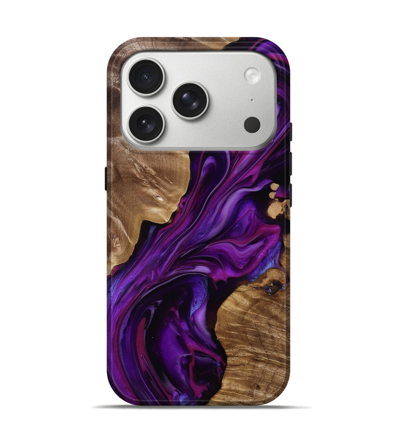 iPhone 17 Pro Wood Live Edge Phone Case - Tennie (Purple, 815484)