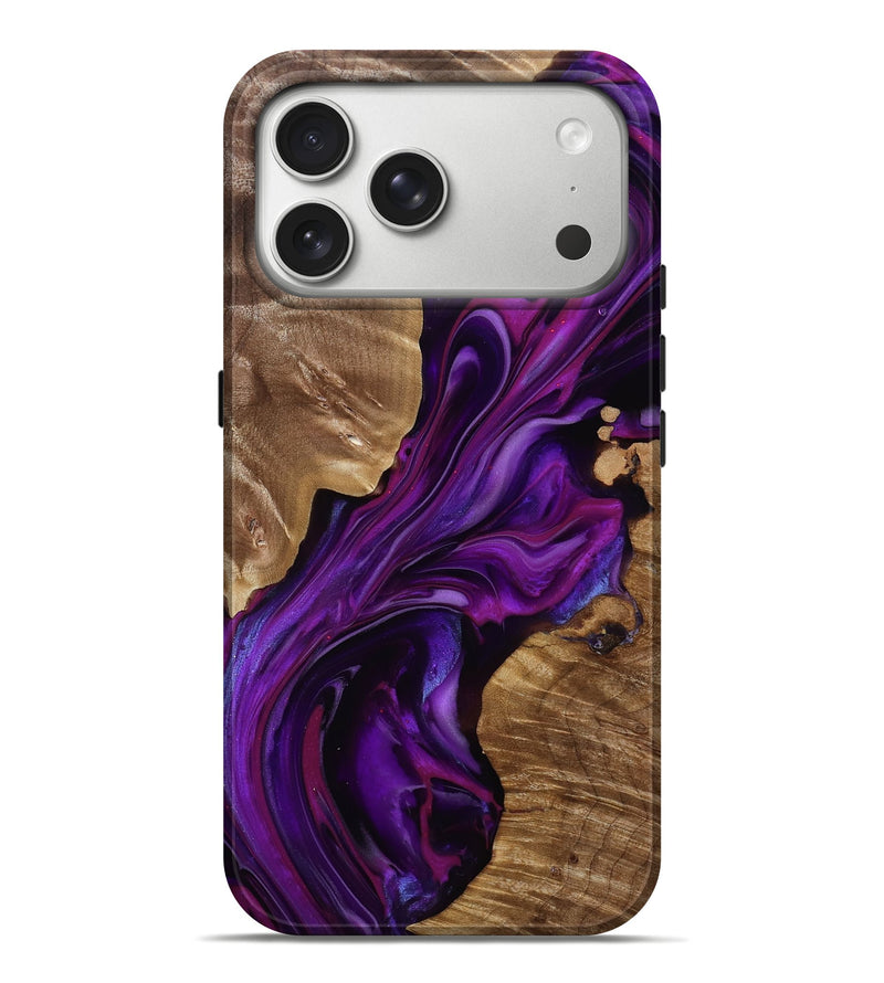 iPhone 17 Pro Max Wood Live Edge Phone Case - Tennie (Purple, 815484)