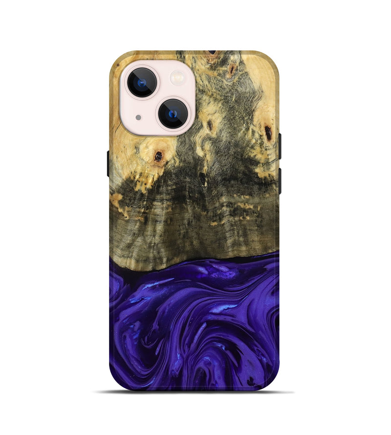 iPhone 13 mini Wood Live Edge Phone Case - Donavan (Purple, 815486)