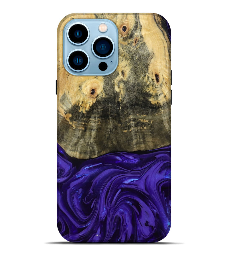 iPhone 14 Pro Max Wood Live Edge Phone Case - Donavan (Purple, 815486)