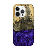iPhone 15 Pro Wood Live Edge Phone Case - Donavan (Purple, 815486)