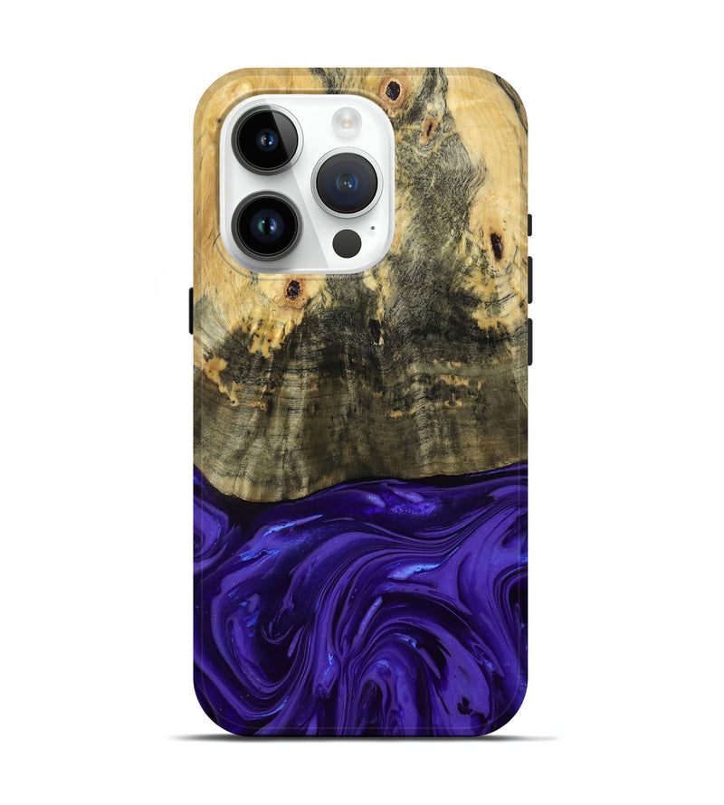 iPhone 15 Pro Wood Live Edge Phone Case - Donavan (Purple, 815486)
