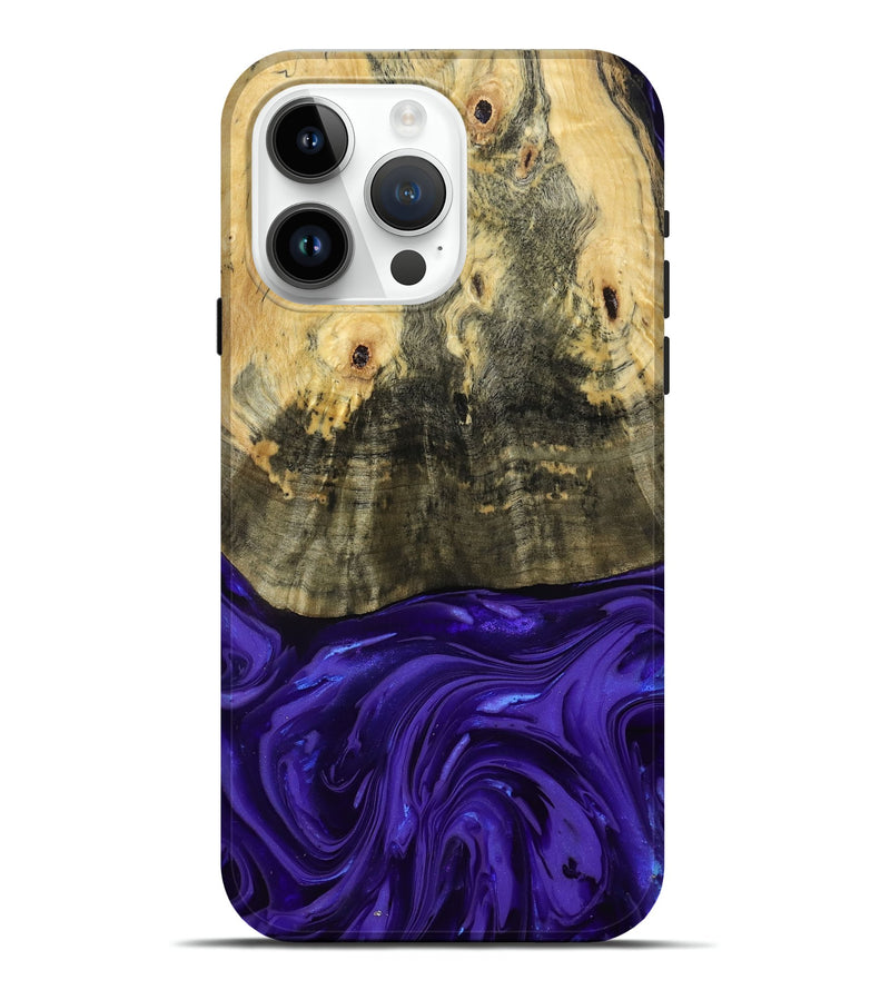 iPhone 15 Pro Max Wood Live Edge Phone Case - Donavan (Purple, 815486)
