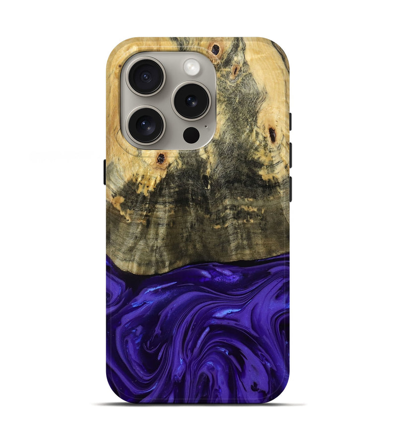 iPhone 16 Pro Wood Live Edge Phone Case - Donavan (Purple, 815486)