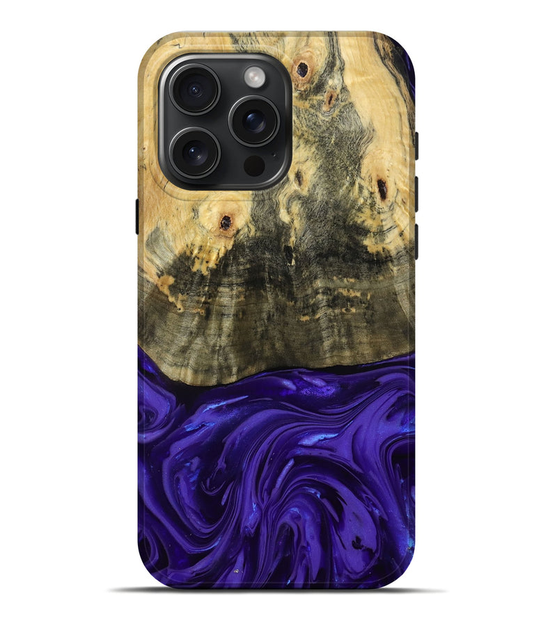 iPhone 16 Pro Max Wood Live Edge Phone Case - Donavan (Purple, 815486)
