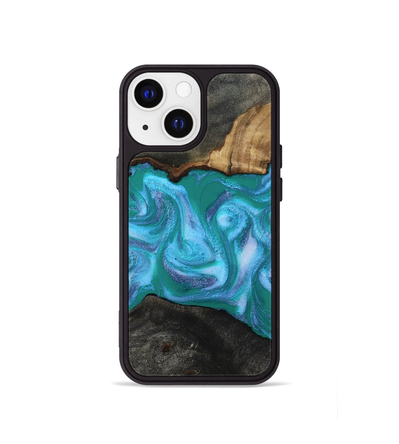 iPhone 13 mini Wood Phone Case - Nya (Blue, 815492)