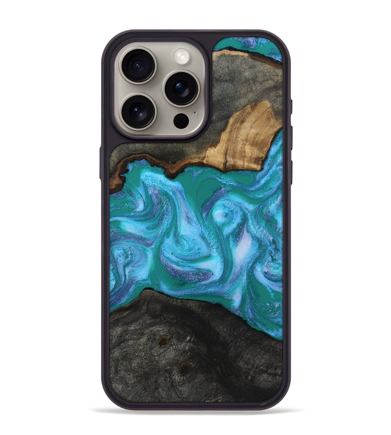 iPhone 15 Pro Max Wood Phone Case - Nya (Blue, 815492)