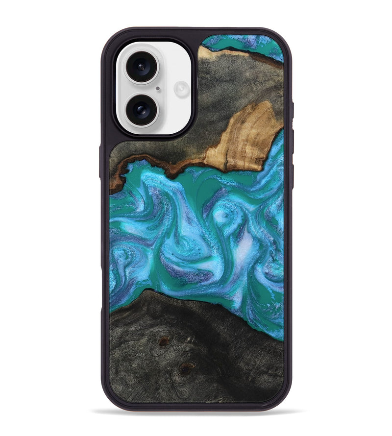 iPhone 16 Plus Wood Phone Case - Nya (Blue, 815492)