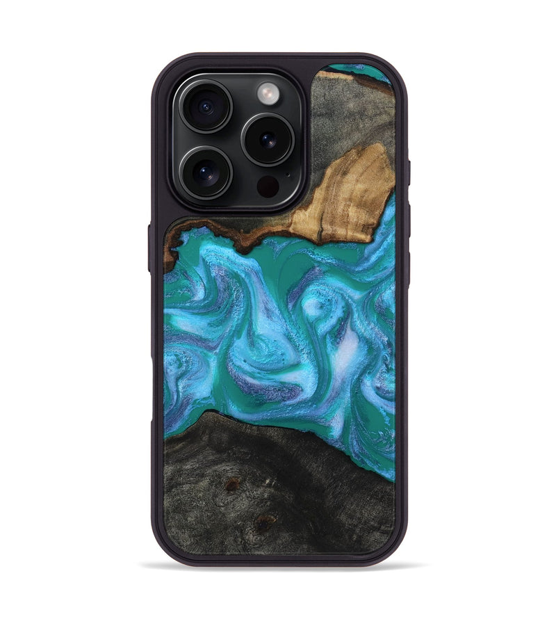 iPhone 16 Pro Wood Phone Case - Nya (Blue, 815492)