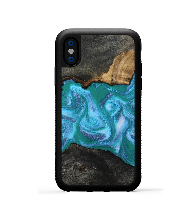 iPhone Xs Wood Phone Case - Nya (Blue, 815492)